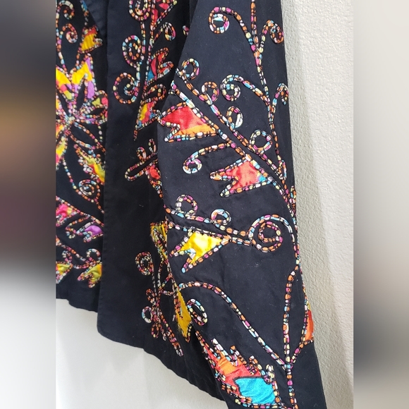 Draper's & Damon's black with floral patch work size 1x - Picture 5 of 7